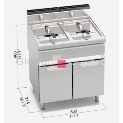 Plynová fritéza Bertos GL15+15M | Bertos 117097206